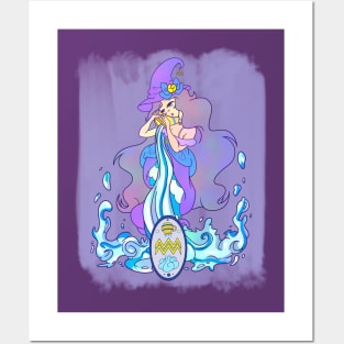 Zodiac Witch Aquarius Posters and Art